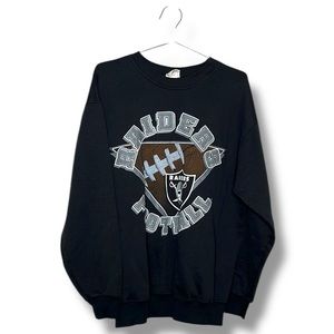 Raiders Football Vintage Sweatshirt, Team Rated Made In Usa Size Extra Large